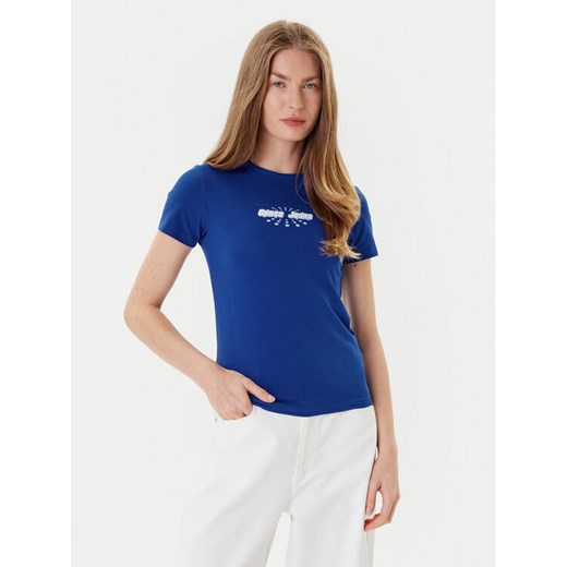 Guess Jeans T-Shirt W5YI04 J1314 Niebieski Slim Fit ze sklepu MODIVO w kategorii Bluzki damskie - zdjęcie 184780896