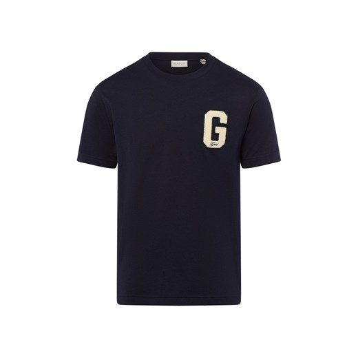 Gant Koszulka męska Mężczyźni Bawełna granatowy jednolity ze sklepu vangraaf w kategorii T-shirty męskie - zdjęcie 184781637