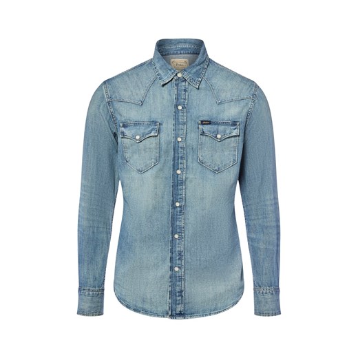 Polo Ralph Lauren Męska koszula dżinsowa Mężczyźni Regular Fit Bawełna bielony jednolity ze sklepu vangraaf w kategorii Koszule męskie - zdjęcie 184781638