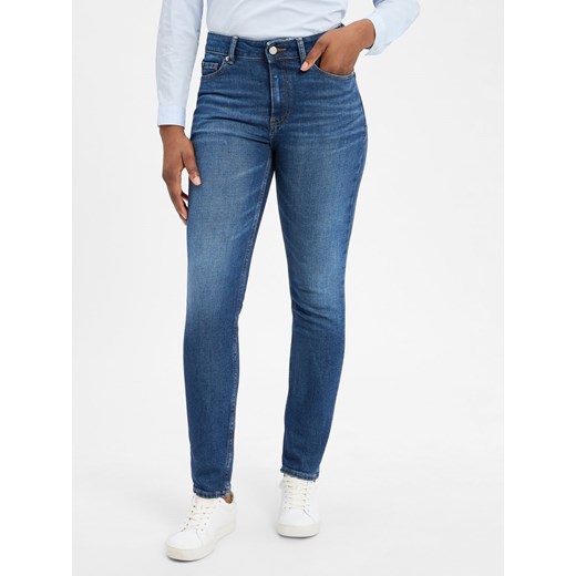 Tommy Hilfiger Dżinsy slim fit Kobiety Bawełna medium stone jednolity ze sklepu vangraaf w kategorii Jeansy damskie - zdjęcie 184781656