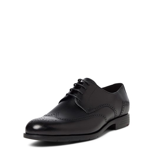 Lloyd Męskie skórzane buty sznurowane - Giuseppe Mężczyźni skóra czarny jednolity ze sklepu vangraaf w kategorii Buty eleganckie męskie - zdjęcie 184781696