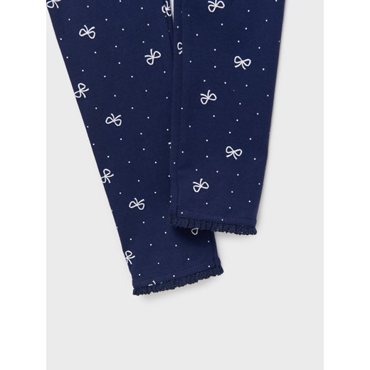 Sinsay - Bawełniane legginsy ze wzorem w kokardki - granatowy Sinsay 104 (3-4 l) Sinsay