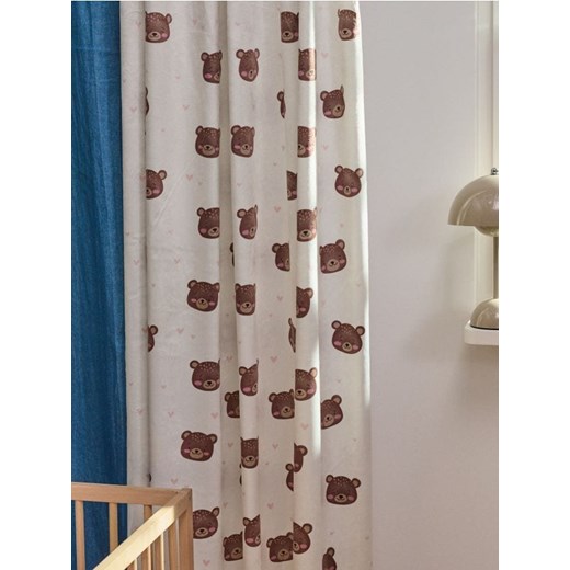 Sinsay - Zasłony zaciemniane z motywem misia 2 pack - kremowy ze sklepu Sinsay w kategorii Pokój dziecięcy - zdjęcie 184782955