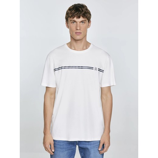 Koszulka męska z nadrukiem biała Misser 100 ze sklepu Big Star w kategorii T-shirty męskie - zdjęcie 184783775
