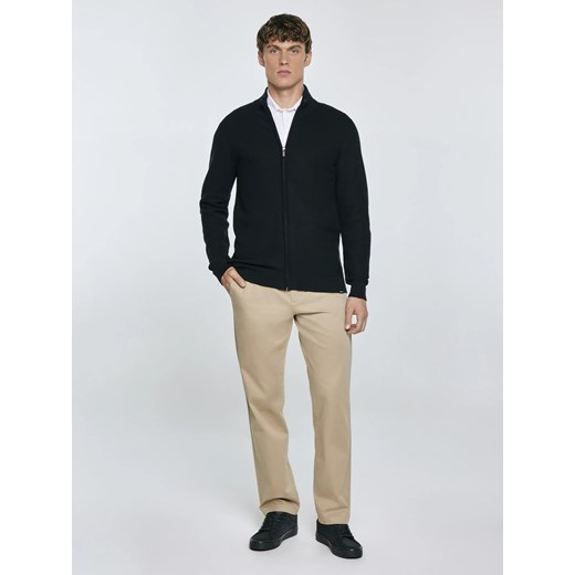 Sweter męski rozpinany ze stójką czarny Olafi 906 ze sklepu Big Star w kategorii Swetry męskie - zdjęcie 184783785