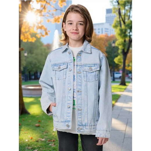 Sinsay - Kurtka jeansowa - niebieski - id: 485CG-05J - marki Sinsay - 184784325 Sinsay - Kurtka jeansowa - niebieski ze sklepu Sinsay w kategorii Kurtki dziewczęce - zdjęcie 184784325