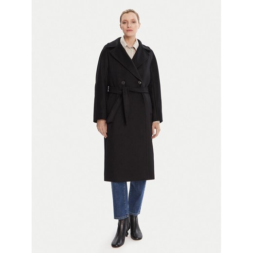 Weekend Max Mara Płaszcz wełniany Resina 2525016031 Czarny Regular Fit ze sklepu MODIVO w kategorii Płaszcze damskie - zdjęcie 184787635