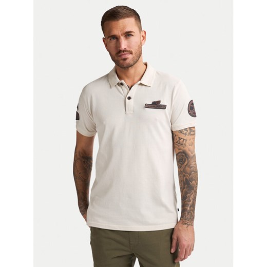 Petrol Industries Polo M-1050-POL946 Écru Regular Fit ze sklepu MODIVO w kategorii T-shirty męskie - zdjęcie 184787736