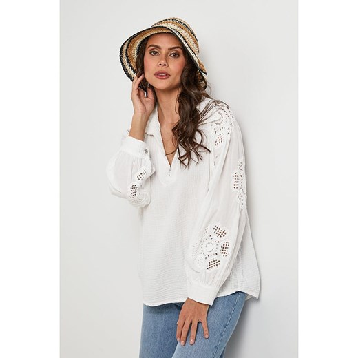 Lin Passion Bluzka w kolorze białym ze sklepu Limango Polska w kategorii Bluzki damskie - zdjęcie 184789515