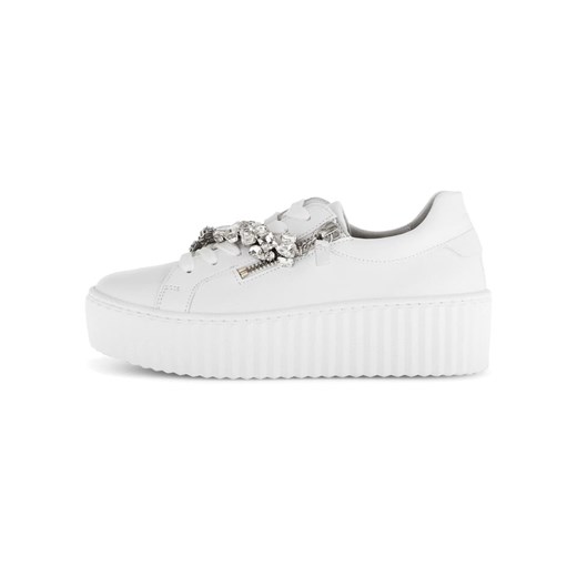 Gabor Skórzane sneakersy w kolorze srebrno-białym ze sklepu Limango Polska w kategorii Buty sportowe damskie - zdjęcie 184789799