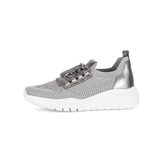 Gabor Skórzane sneakersy w kolorze srebrno-szarym ze sklepu Limango Polska w kategorii Buty sportowe damskie - zdjęcie 184789875