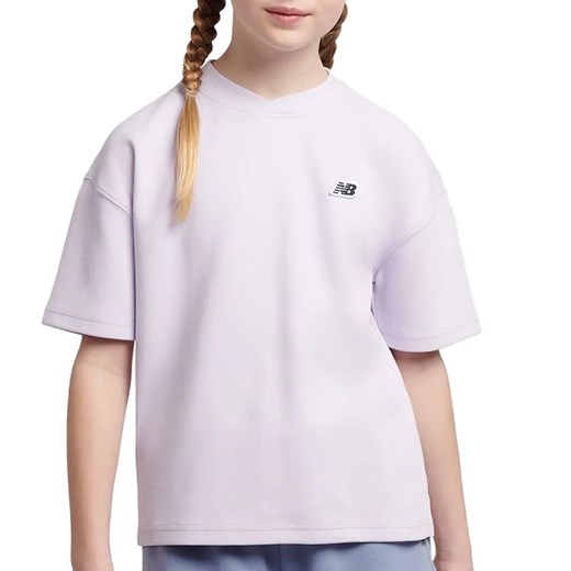 Koszulka dziecięca New Balance LAKG0135RIG - fioletowa ze sklepu streetstyle24.pl w kategorii Bluzki dziewczęce - zdjęcie 184789979