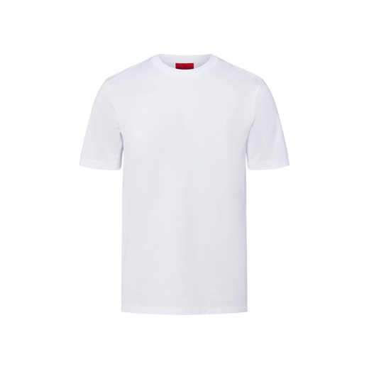 HUGO Koszulka męska - Dimerstee Mężczyźni Bawełna biały jednolity ze sklepu vangraaf w kategorii T-shirty męskie - zdjęcie 184791068