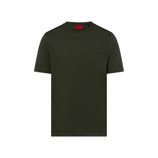 HUGO Koszulka męska - Dimerstee Mężczyźni Bawełna oliwkowy jednolity ze sklepu vangraaf w kategorii T-shirty męskie - zdjęcie 184791069