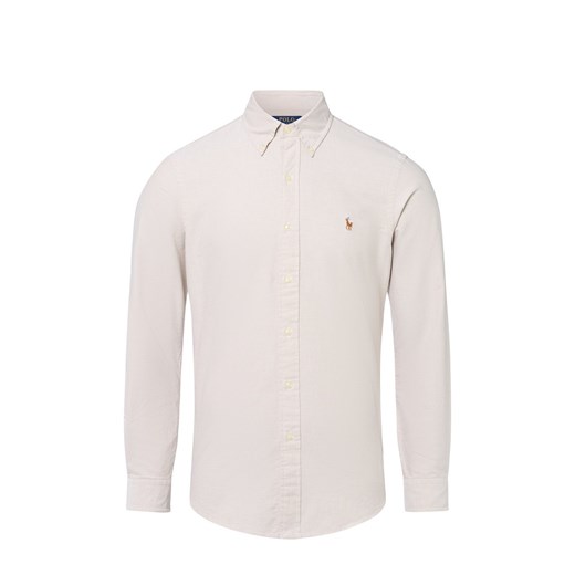 Polo Ralph Lauren Męska koszula casual Mężczyźni Regular Fit Bawełna beżowy jednolity ze sklepu vangraaf w kategorii Koszule męskie - zdjęcie 184791119