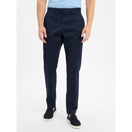 Tommy Hilfiger Chino - Harlem Mężczyźni Bawełna granatowy jednolity ze sklepu vangraaf w kategorii Spodnie męskie - zdjęcie 184791146