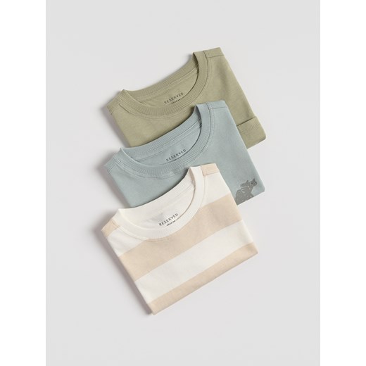 Reserved - Bawełniany t-shirt 3 pack - jasnożółty ze sklepu Reserved w kategorii T-shirty chłopięce - zdjęcie 184791417