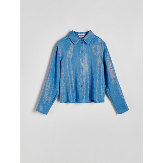 Reserved - Koszula z metalizowaną nitką - jasnoniebieski ze sklepu Reserved w kategorii Koszule damskie - zdjęcie 184791626