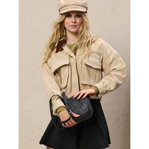 Sinsay - Torebka crossbody z imitacji skóry z plecionką - czarny Sinsay One Size Sinsay