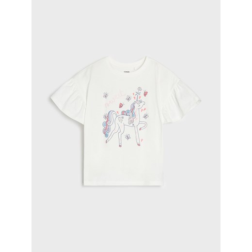 Sinsay - Piżama dwuczęściowa z luźnymi rękawami - kremowy Sinsay 140 (9-10 l) Sinsay