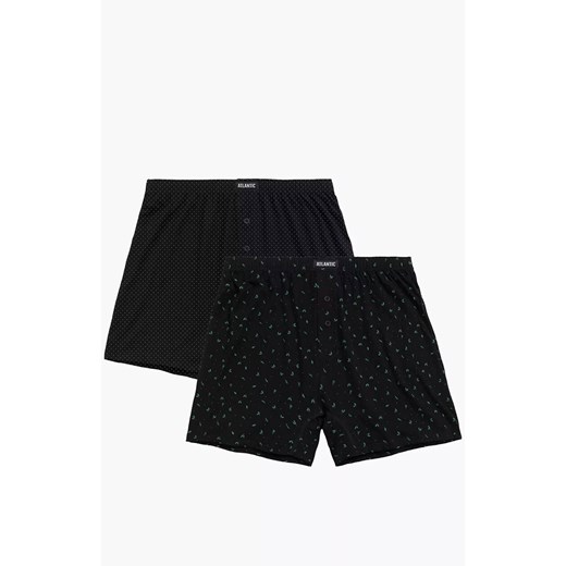 Atlantic 2-pack bokserki męskie luźne 2MBX-058-CZA/CZA, Kolor czarny-wzór, Rozmiar XL, ATLANTIC ze sklepu Primodo w kategorii Majtki męskie - zdjęcie 184794045