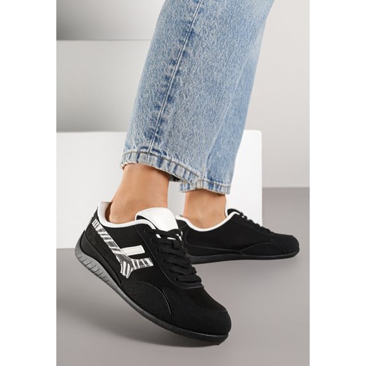 Czarne Sneakersy z Geometrycznym Motywem w Zeberkę Arpolia ze sklepu renee.pl w kategorii Buty sportowe damskie - zdjęcie 184795447