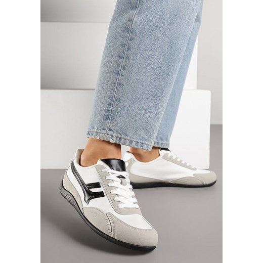 Białe Sneakersy z Geometrycznym Motywem Arpolia ze sklepu renee.pl w kategorii Buty sportowe damskie - zdjęcie 184795459