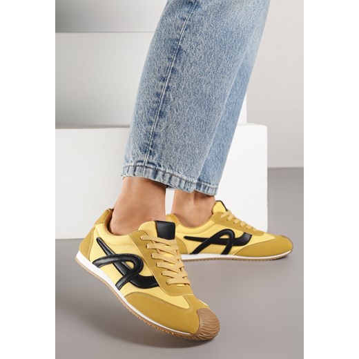 Żółte Sneakersy z Geometrycznym Wzorem Arnenta ze sklepu renee.pl w kategorii Buty sportowe damskie - zdjęcie 184795489