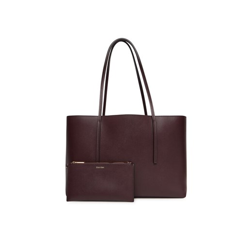 Calvin Klein Torebka Foil Logo Tote W/Pouch LV04F3274G Bordowy ze sklepu MODIVO w kategorii Torby Shopper bag - zdjęcie 184797626