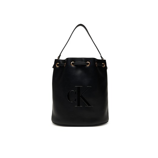 Calvin Klein Torebka Bold Ck Large Bucket Bag LV04F3232G Czarny ze sklepu MODIVO w kategorii Kopertówki - zdjęcie 184797669