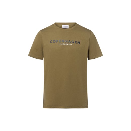 Lindbergh T-shirt męski Mężczyźni Bawełna trzcinowy jednolity ze sklepu vangraaf w kategorii T-shirty męskie - zdjęcie 184798908