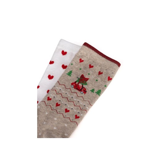 Zestaw 2 par wysokich skarpet damskich Jenny Fairy 4WB-004-AW24 (2-pack) Biały Jenny Fairy 35_38 eobuwie.pl