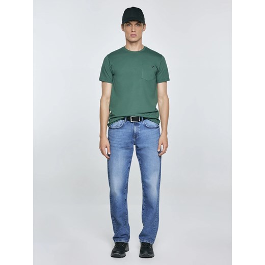 Koszulka męska z kieszonką zielona Carbon 304 ze sklepu Big Star w kategorii T-shirty męskie - zdjęcie 184800787