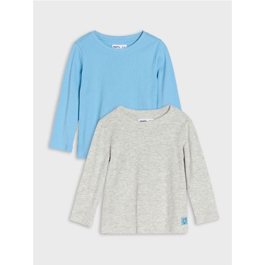 Sinsay - Koszulki z długimi rękawami 2 pack - szary - id: 711EM-09M - marki Sinsay - 184801108 Sinsay - Koszulki z długimi rękawami 2 pack - szary ze sklepu Sinsay w kategorii Bluzki dziewczęce - zdjęcie 184801108