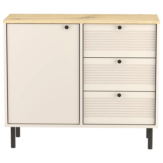 Komoda z 3 szufladami 100 cm kaszmir + dąb artisan P7-C93 ze sklepu Edinos.pl w kategorii Komody - zdjęcie 184801165