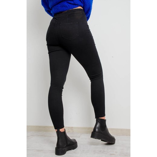 CZARNE SPODNIE Z ZAMKIEM Z BOKU- WYSOKI STAN ze sklepu olika.com.pl w kategorii Spodnie damskie - zdjęcie 184809347