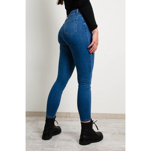 NIEBIESKIE SPODNIE JEANSOWE Z WYSOKIM STANEM ze sklepu olika.com.pl w kategorii Jeansy damskie - zdjęcie 184809358
