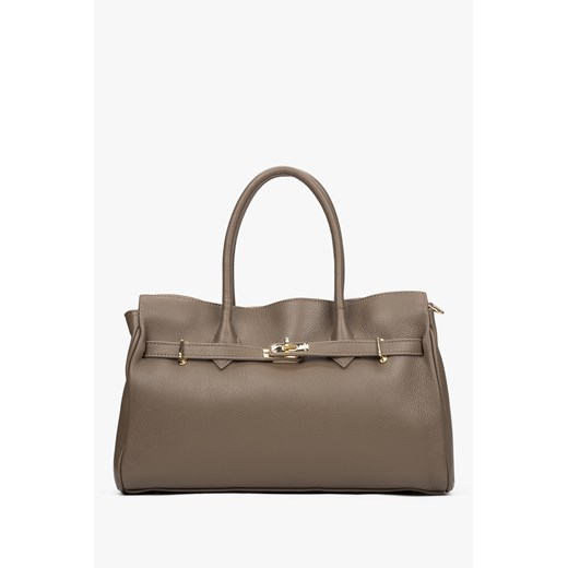 Estro: Duża brązowa torebka damska z włoskiej skóry naturalnej Premium Estro One Size Estro