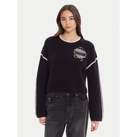 PINKO Sweter Alicudi 105397 A2PK Granatowy Regular Fit ze sklepu MODIVO w kategorii Swetry damskie - zdjęcie 184811775