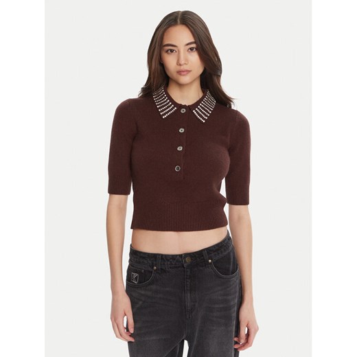 PINKO Sweter Emilia 105745 A2S4 Brązowy Regular Fit ze sklepu MODIVO w kategorii Swetry damskie - zdjęcie 184811799