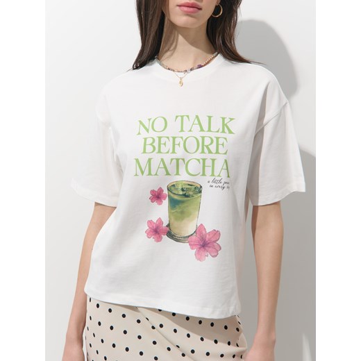Mohito - T-shirt z nadrukiem - biały Mohito S Mohito