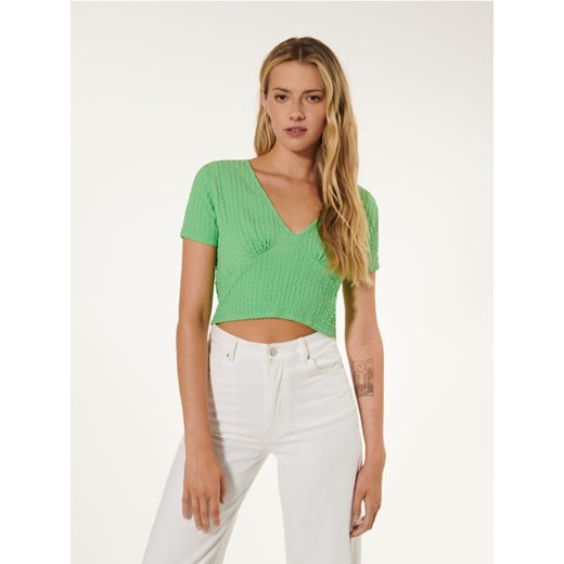 Sinsay - Crop top - zielony ze sklepu Sinsay w kategorii Bluzki damskie - zdjęcie 184814977