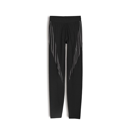 GATE Legginsy ze skórzanymi panelami 34 ze sklepu gateshop w kategorii Spodnie damskie - zdjęcie 184816675