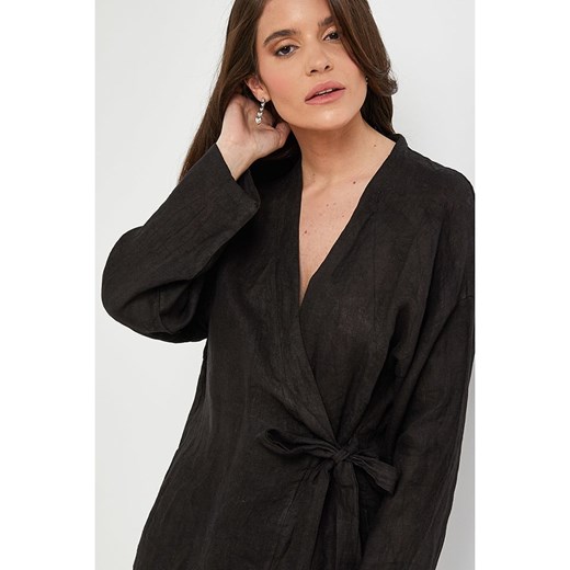 Rodier Lin Lniany kardigan w kolorze czarnym Rodier Lin L/XL Limango Polska okazyjna cena