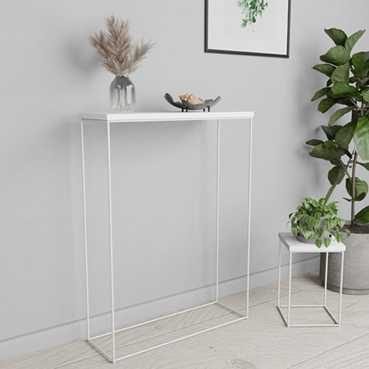 Biała nowoczesna konsola pod lustro - Krux 3X Elior One Size Edinos.pl