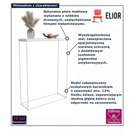 Biała nowoczesna konsola pod lustro - Krux 3X Elior One Size Edinos.pl