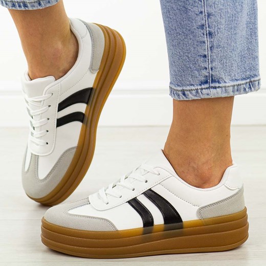 Białe sneakersy damskie Jezzi News 6769 ze sklepu suzana.pl w kategorii Trampki damskie - zdjęcie 184826256