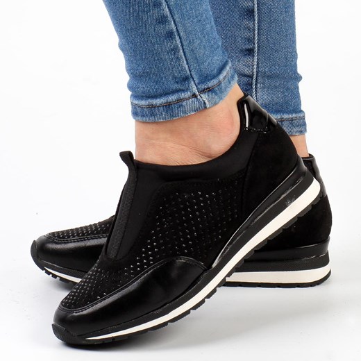Czarne sneakersy damskie, półbuty M.Daszyński 2169-3 ze sklepu suzana.pl w kategorii Buty sportowe damskie - zdjęcie 184826569