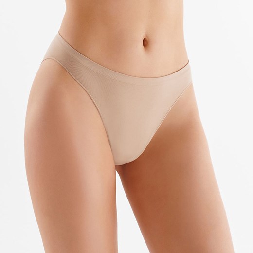 Beżowe bezszwowe bikini Gabriella Hi-leg Briefs natural ze sklepu suzana.pl w kategorii Majtki damskie - zdjęcie 184828877