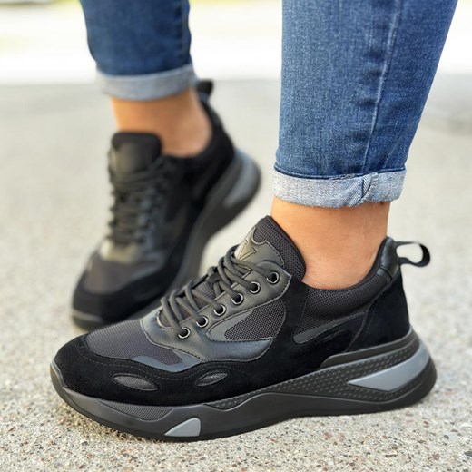 Czarne sneakersy półbuty damskie Vinceza 10728 Bk/bk ze sklepu suzana.pl w kategorii Buty sportowe damskie - zdjęcie 184829306